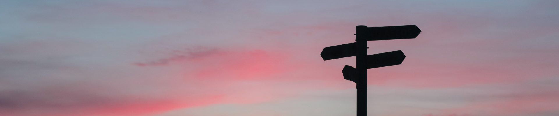 silhouette of road signage during golden hour